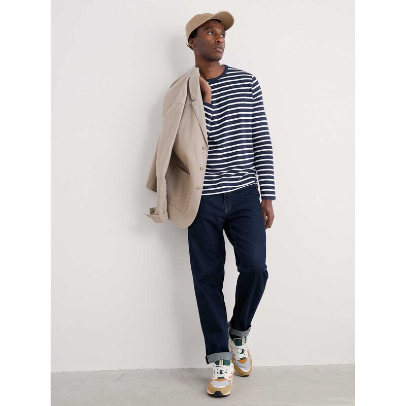 Seasalt Cornwall Sailor Shirt Breton Maritime Chalk image number 3